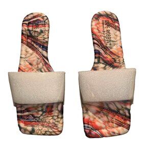NEW CAPE ROBBIN KEKO SLIDE SANDALS MULTI COLOR SPIRA LWITH CLEAR STRAP 5.5